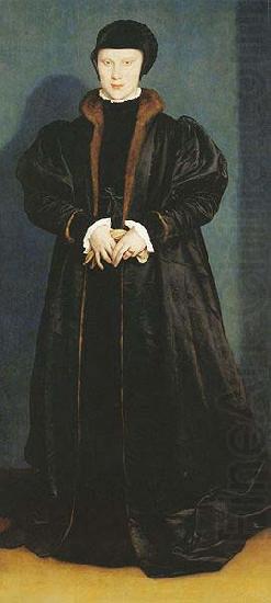 Portrait of Christina of Denmark, Duchess of Milan,, Hans holbein the younger